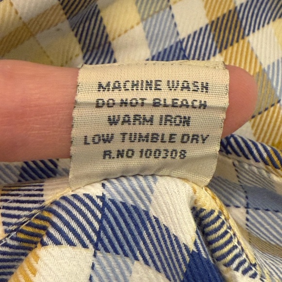 Peter Millar 100%Cotton Yellow & Blue Button-down, M - Picture 4 of 12